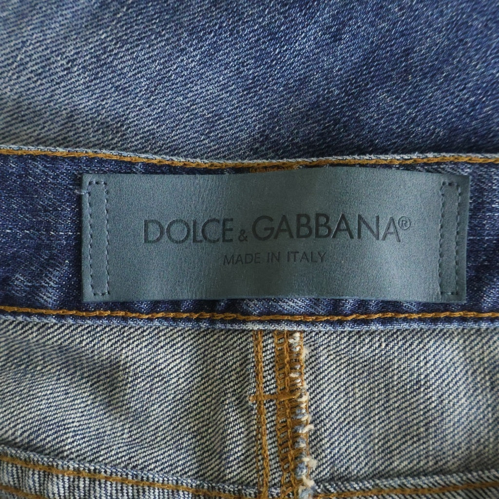 DOLCE & GABBANA(ドルチェアンドガッバーナ) ダメージ加工 スリム デニムパンツ インディゴ -