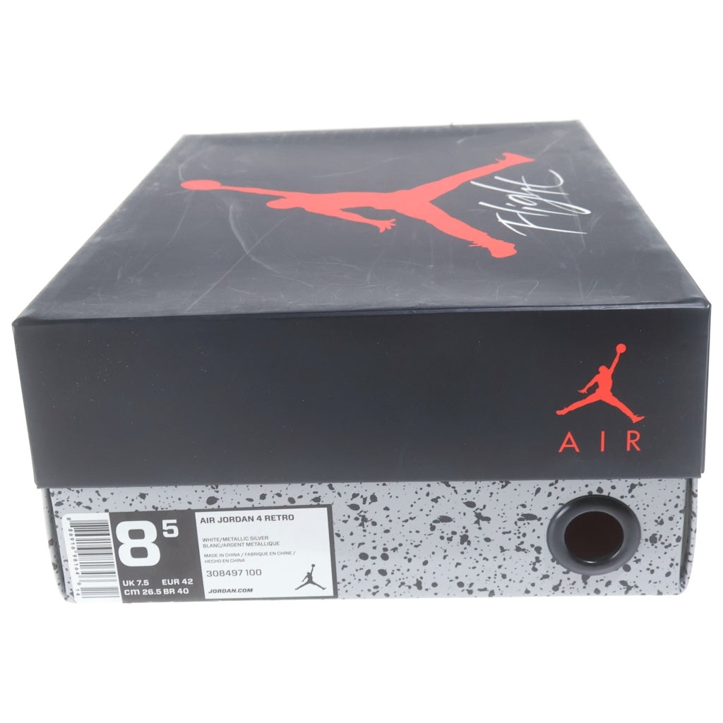 NIKE(ナイキ) AIR JORDAN 4 PURE MONEY 308497-100 エアジョーダン4 ピュアマネー ハイカットスニーカー ホワイト US8.5/26.5cm