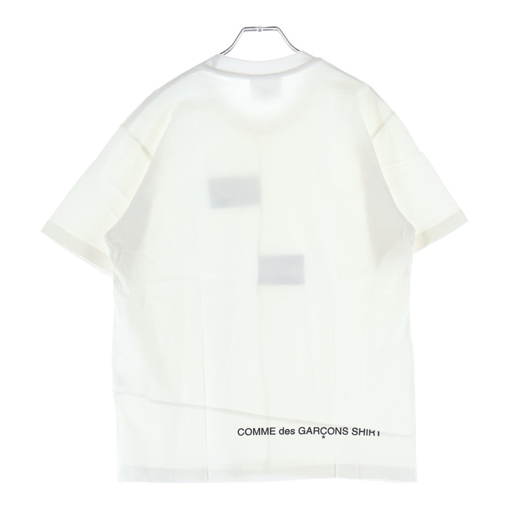 SUPREME(シュプリーム) 18AW ×COMME DES GARCONS SHIRT Split Box Logo Tee コムデギャルソンシャツ スプリットボックスロゴデザイン クルーネック 半袖Tシャツ カットソー ホワイト