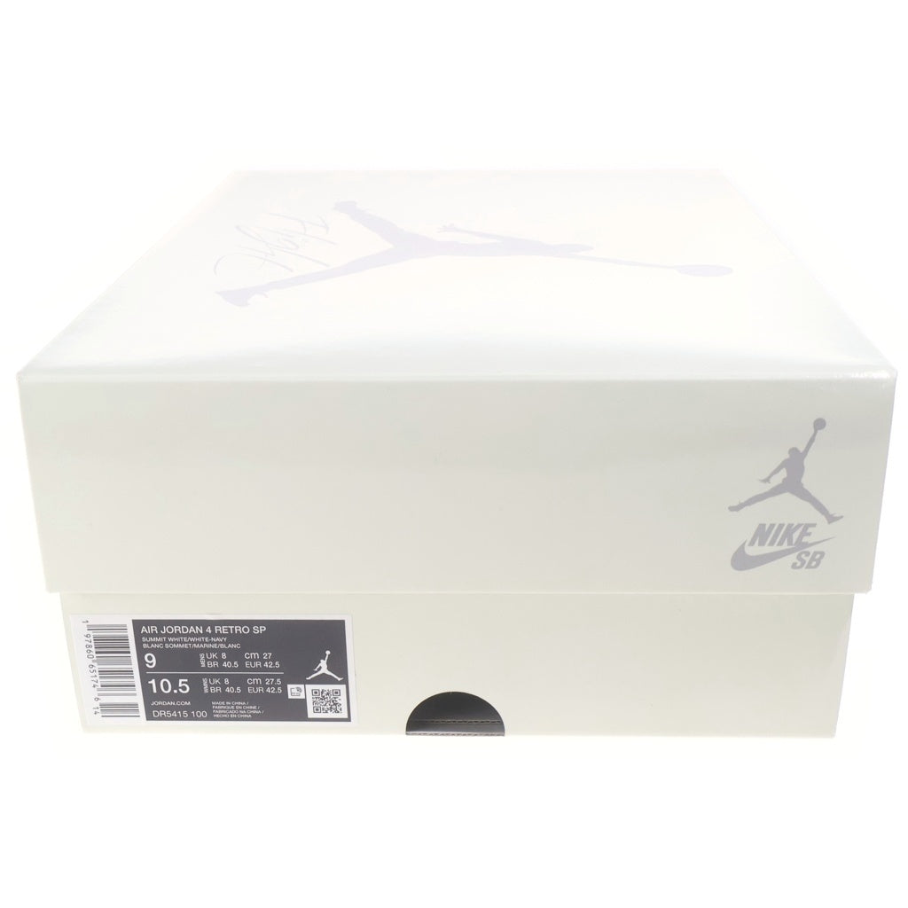 NIKE SB(ナイキエスビー) AIR JORDAN 4 RETRO SP DR5415-100 エアジョーダン4 レトロ ハイカットスニーカー ホワイト/ネイビー US9/27cm