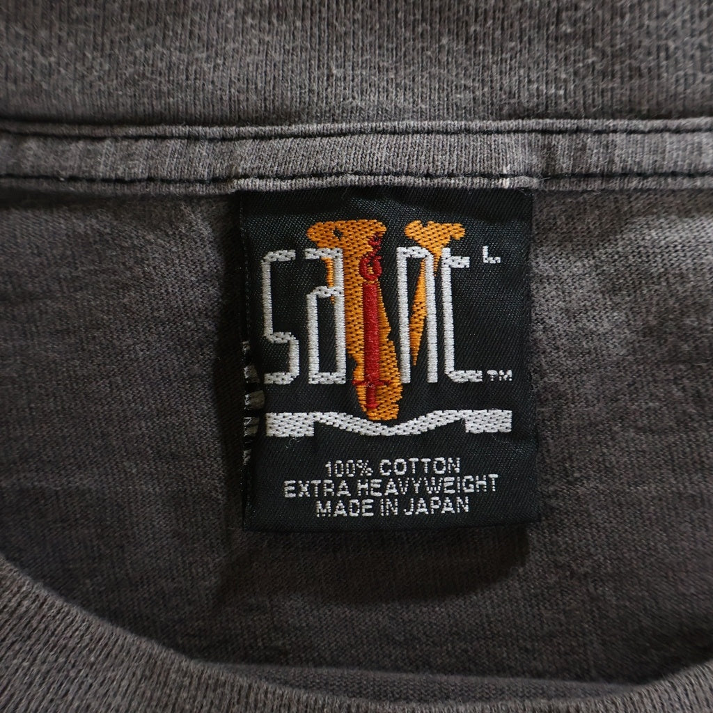 SAINT MICHAEL(セントマイケル) 22SS ×VLONE LS TEE ヴィーロン ヴィンテージ加工 ロングスリーブ プリントTシャツ 長袖カットソー ブラック SM-S22-0000-068