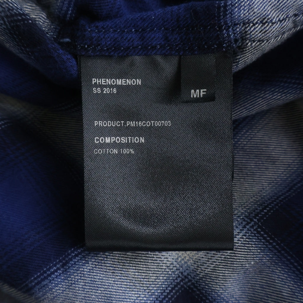 PHENOMENON(フェノメノン) 16SS オンブレチェック ガウンコート ブルー PM16COT00703 -