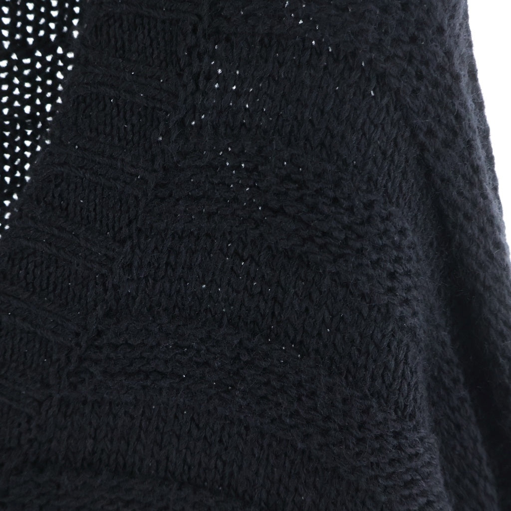 MM6 Maison Margiela(エムエムシックスメゾンマルジェラ) 25AW ダメージ加工 ニットカーディガン ブラック SH0HP0005 M13040