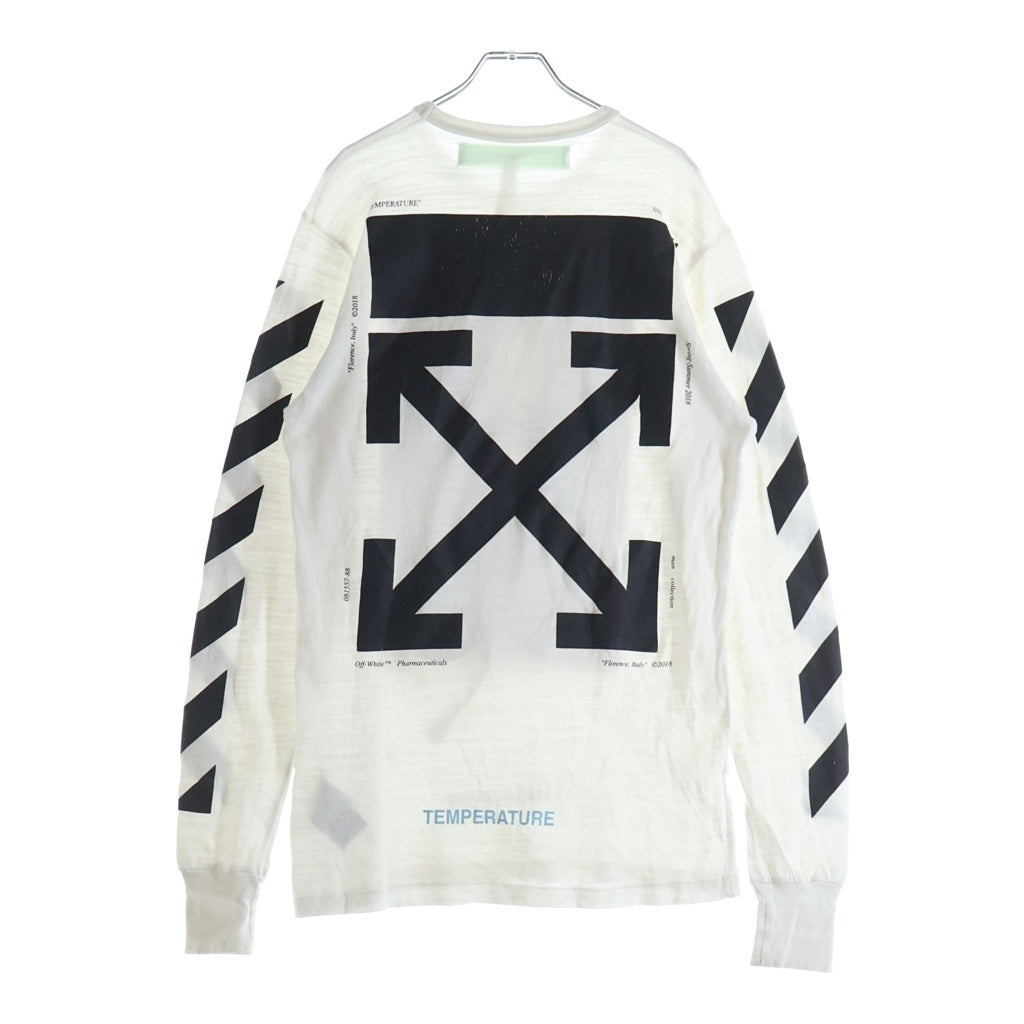 OFF-WHITE(オフホワイト) 18SS DIAG MONALISA モナリザ デザイン クルーネック ロングスリーブ 長袖Tシャツ カットソー ホワイト OMAB001S18001012