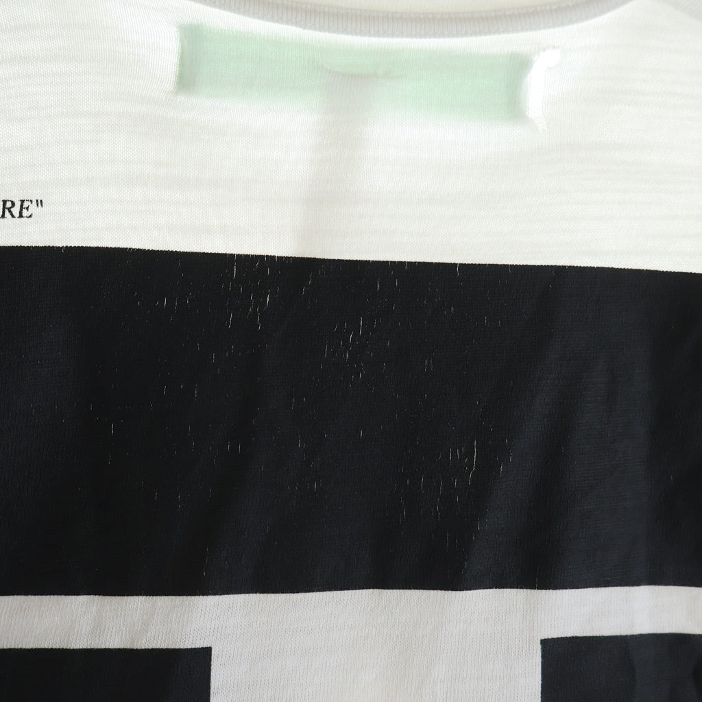 OFF-WHITE(オフホワイト) 18SS DIAG MONALISA モナリザ デザイン クルーネック ロングスリーブ 長袖Tシャツ カットソー ホワイト OMAB001S18001012