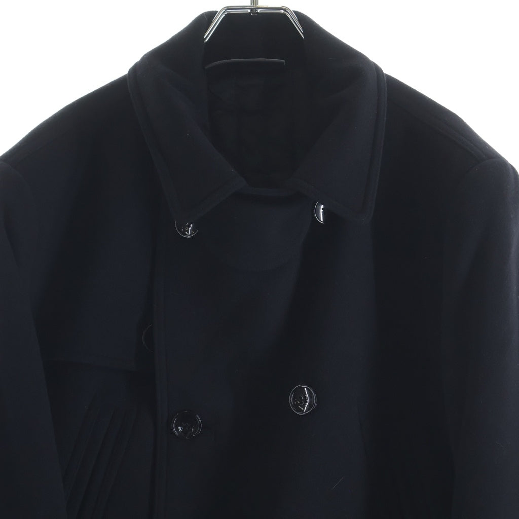 DOLCE & GABBANA(ドルチェアンドガッバーナ) 裏地キルティング ダブルブレスト マルチポケット Pコート ブラック