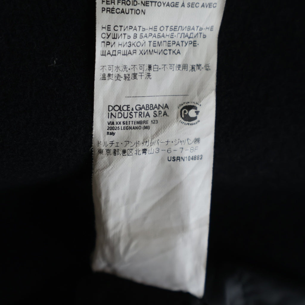 DOLCE & GABBANA(ドルチェアンドガッバーナ) 裏地キルティング ダブルブレスト マルチポケット Pコート ブラック
