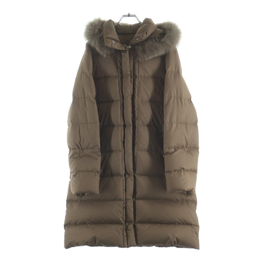 MONCLER(モンクレール) VALENTINE ヴァレンティーヌ レディース ファー ロングダウンジャケット ブラウン 49351-90-69950