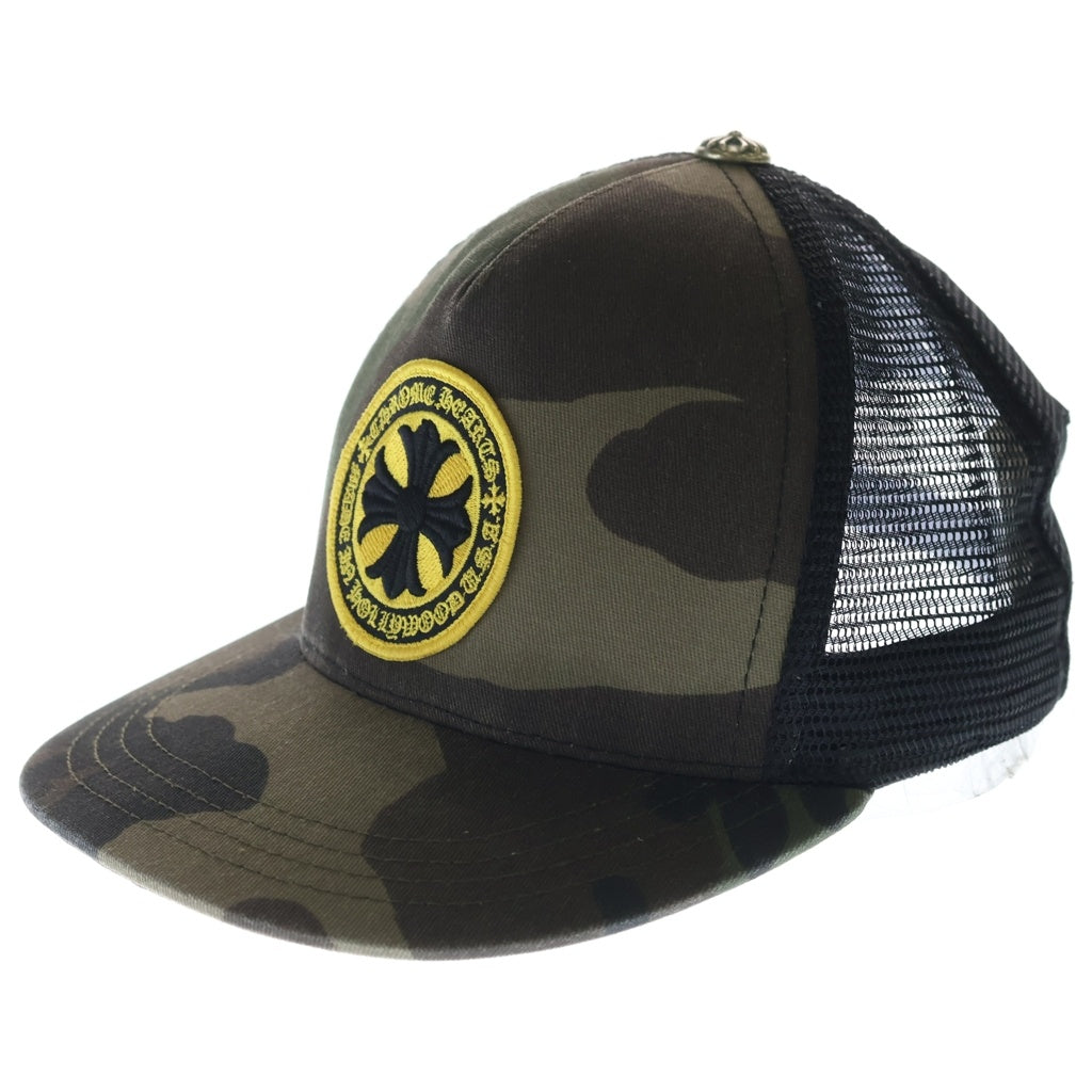 CHROME HEARTS(クロムハーツ) YELLOW CH PLUS TRACKER CAP CHプラスパッチ クロスボール付 メッシュ カモフラ トラッカーキャップ 帽子 カーキ/イエロー