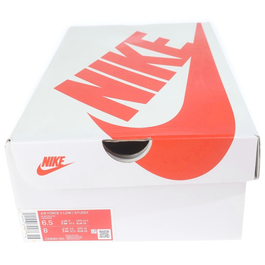 NIKE(ナイキ) ×STUSSY AIR FORCE1 LOW TRIPLE BLACK CZ9084-001 ステューシー エアフォース1 トリプルブラック ローカットスニーカー レディース ブラック US6.5/24.5cm
