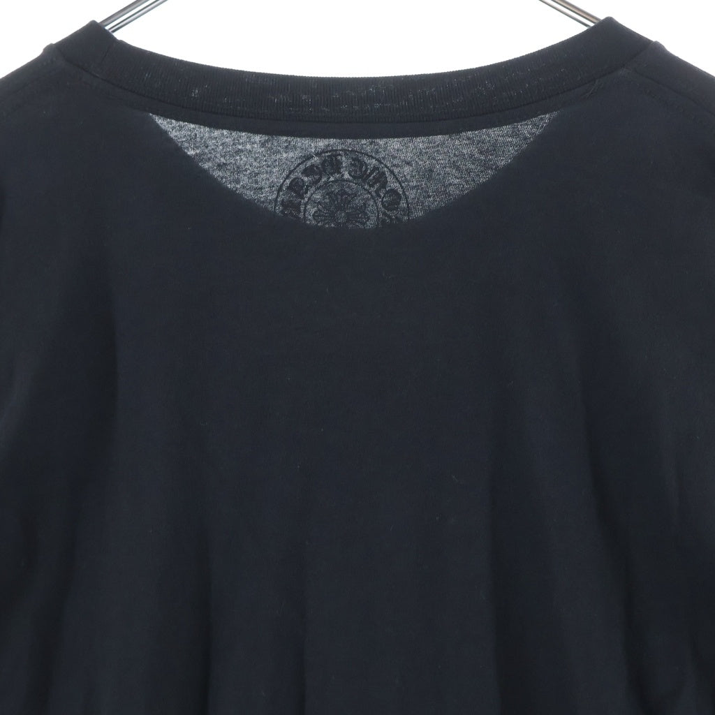 CHROME HEARTS(クロムハーツ) Neck Logo L/S Tee ネックロゴプリント ロングスリーブ 長袖Tシャツ カットソー ブラック/ブルー