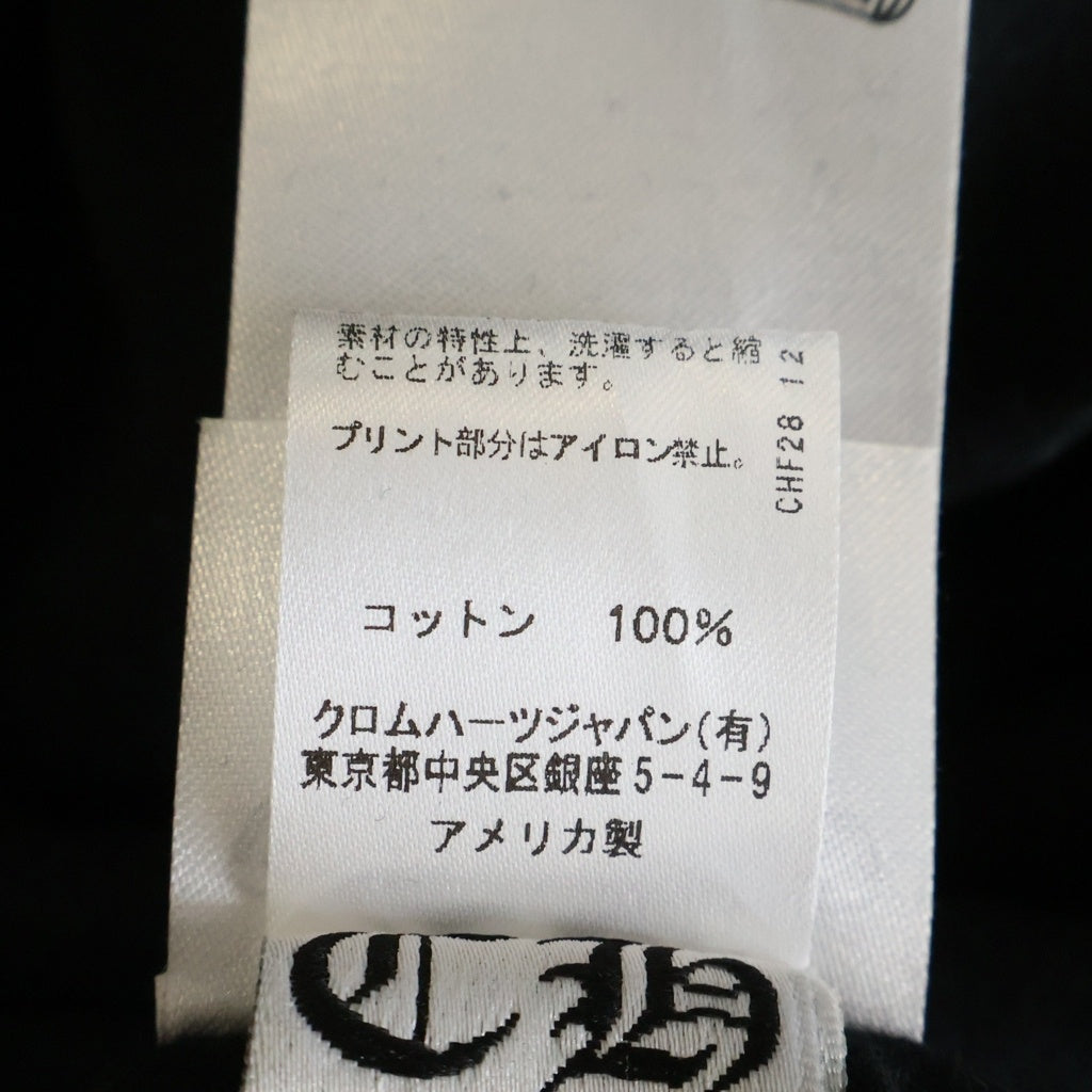 CHROME HEARTS(クロムハーツ) Neck Logo L/S Tee ネックロゴプリント ロングスリーブ 長袖Tシャツ カットソー ブラック/ブルー