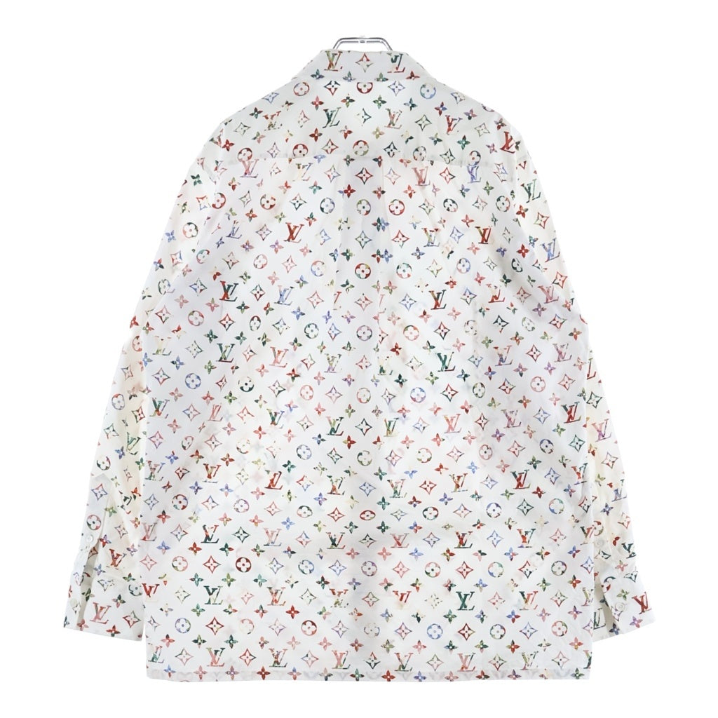 LOUIS VUITTON(ルイヴィトン) 22AW モノグラム総柄プリント フラワー柄スカーフ 長袖シャツ ホワイト/レッド レディース RW222B SS0 FNTO89