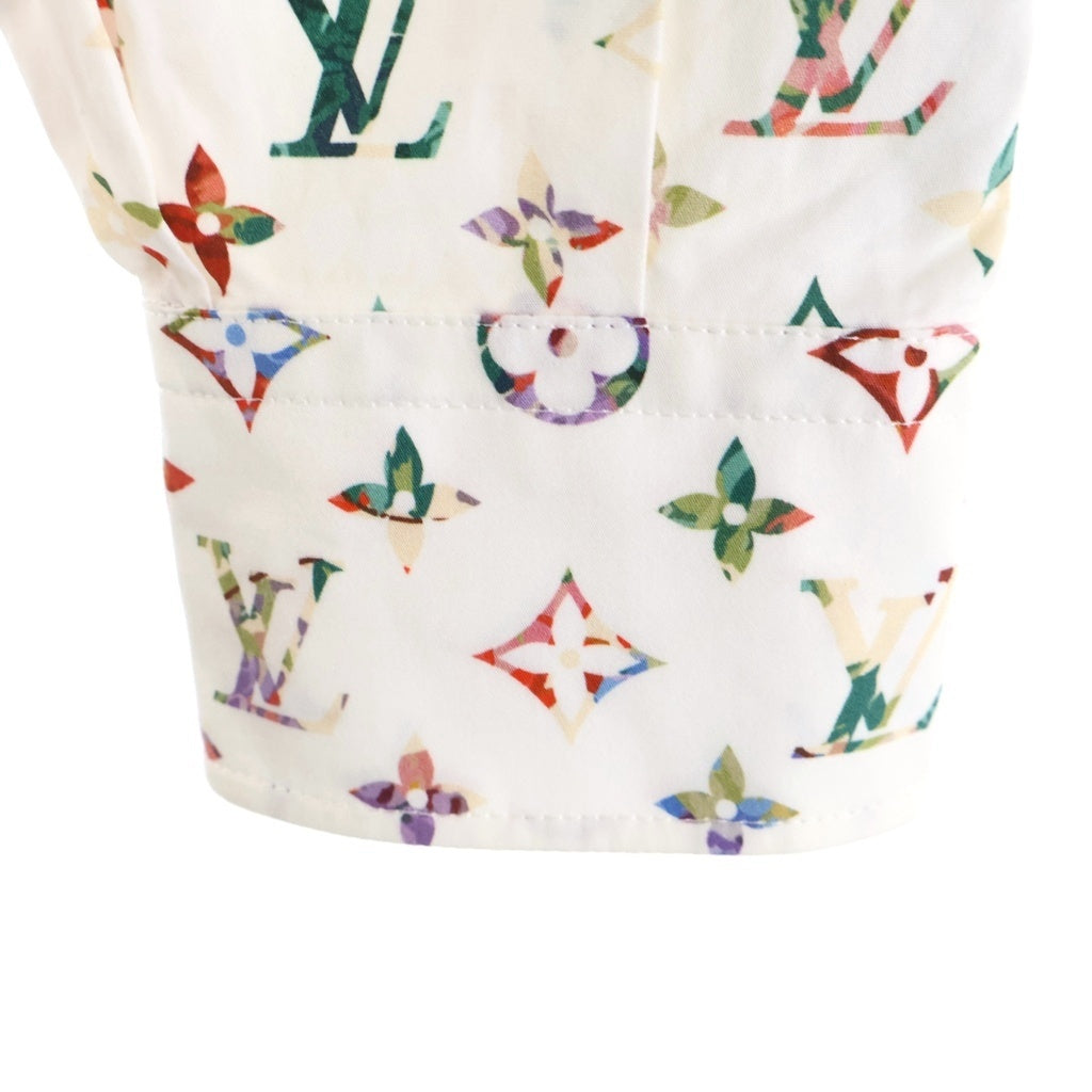 LOUIS VUITTON(ルイヴィトン) 22AW モノグラム総柄プリント フラワー柄スカーフ 長袖シャツ ホワイト/レッド レディース RW222B SS0 FNTO89
