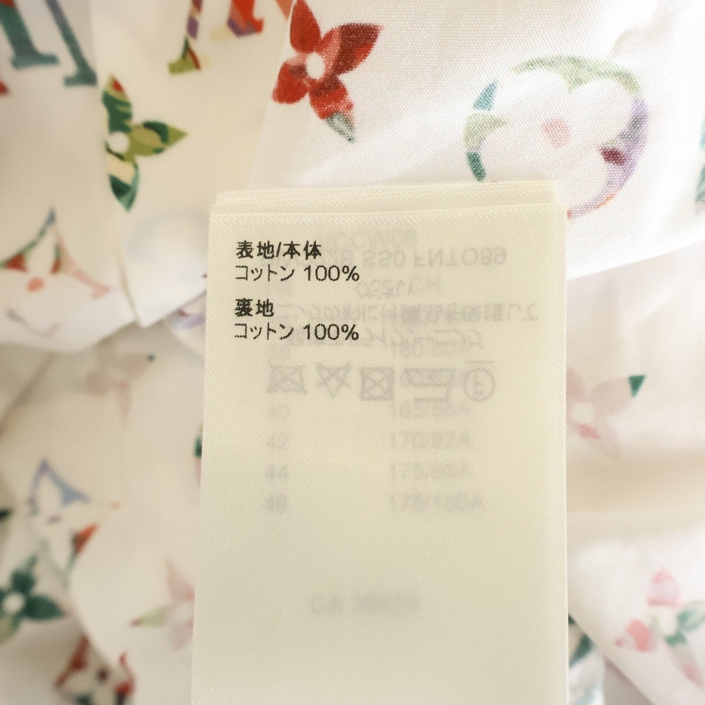 LOUIS VUITTON(ルイヴィトン) 22AW モノグラム総柄プリント フラワー柄スカーフ 長袖シャツ ホワイト/レッド レディース RW222B SS0 FNTO89