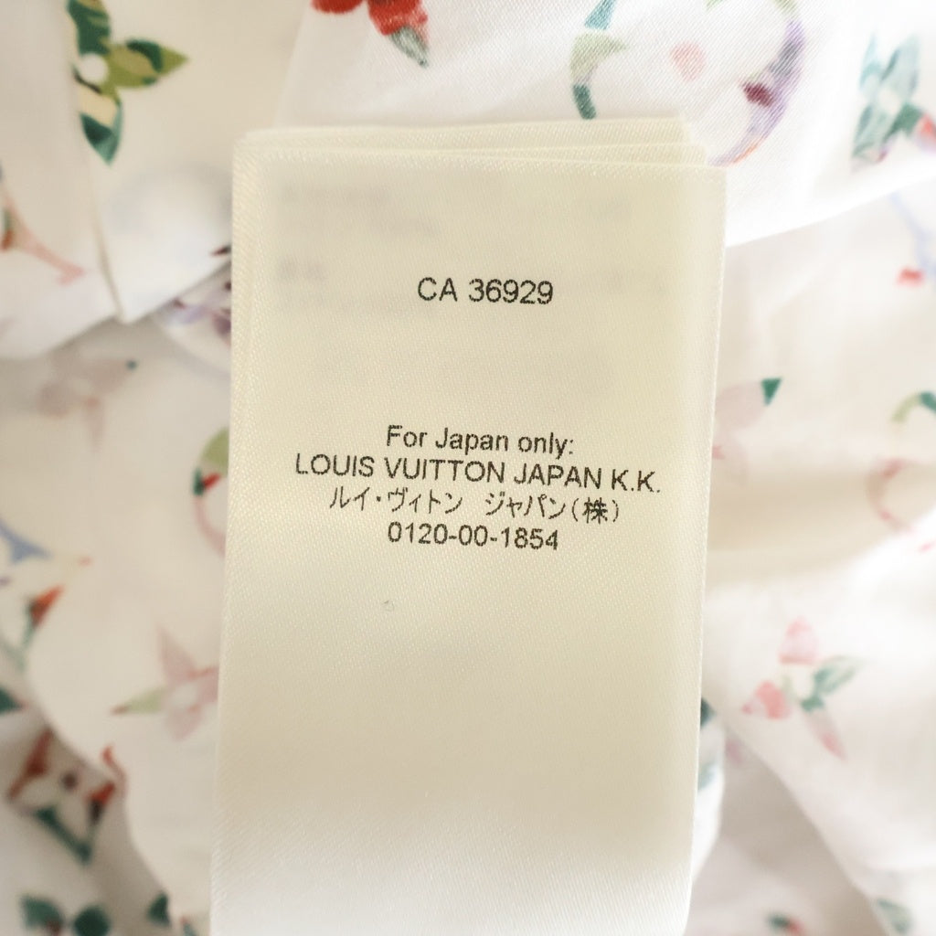 LOUIS VUITTON(ルイヴィトン) 22AW モノグラム総柄プリント フラワー柄スカーフ 長袖シャツ ホワイト/レッド レディース RW222B SS0 FNTO89