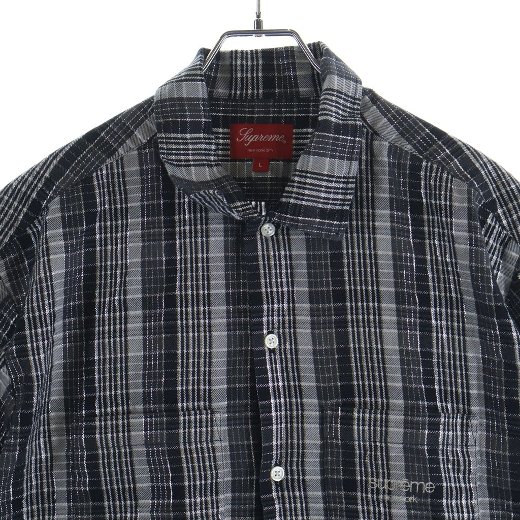 SUPREME(シュプリーム) 23SS Metalic Plaid Shirt メタリック プレイド 半袖シャツ ブラック