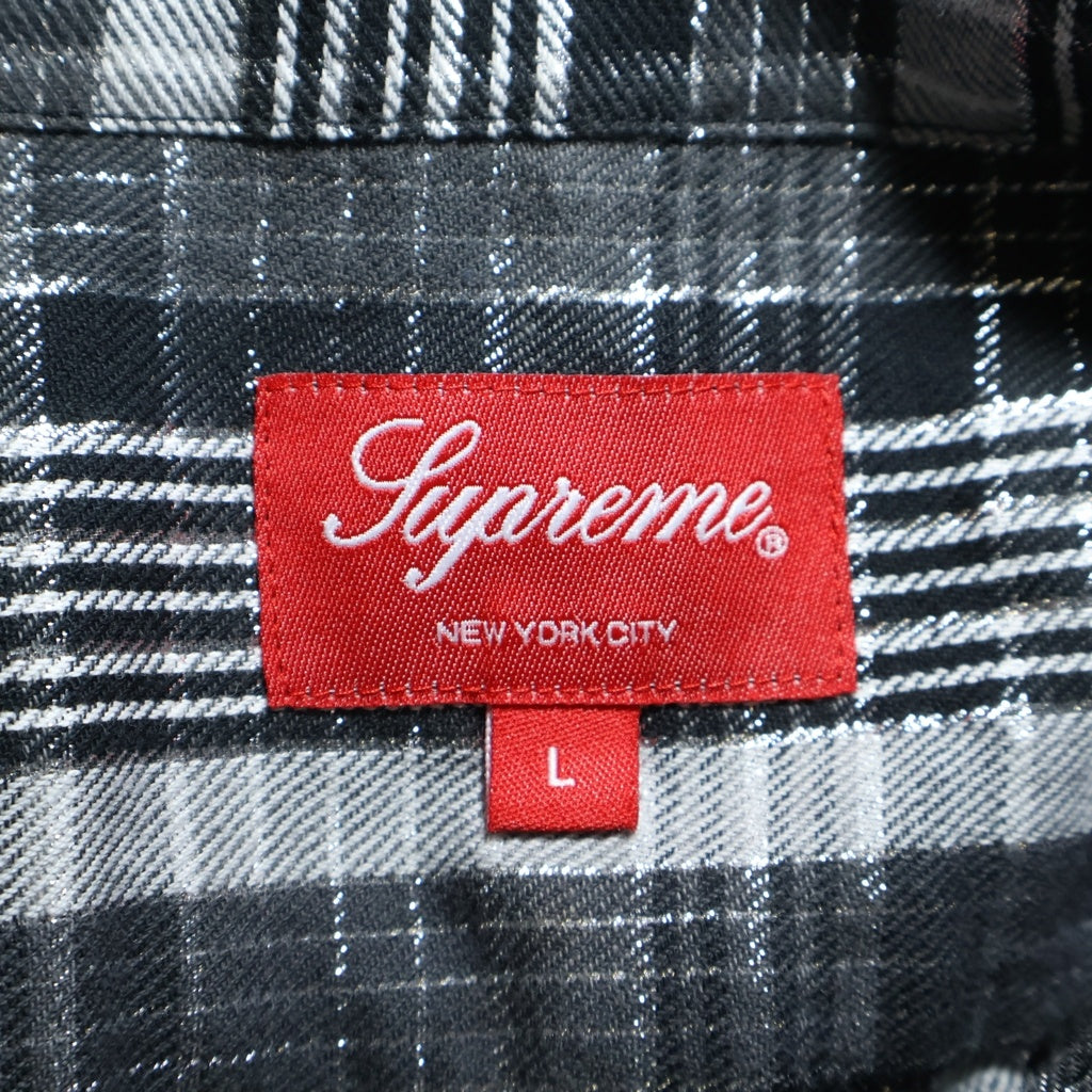 SUPREME(シュプリーム) 23SS Metalic Plaid Shirt メタリック プレイド 半袖シャツ ブラック