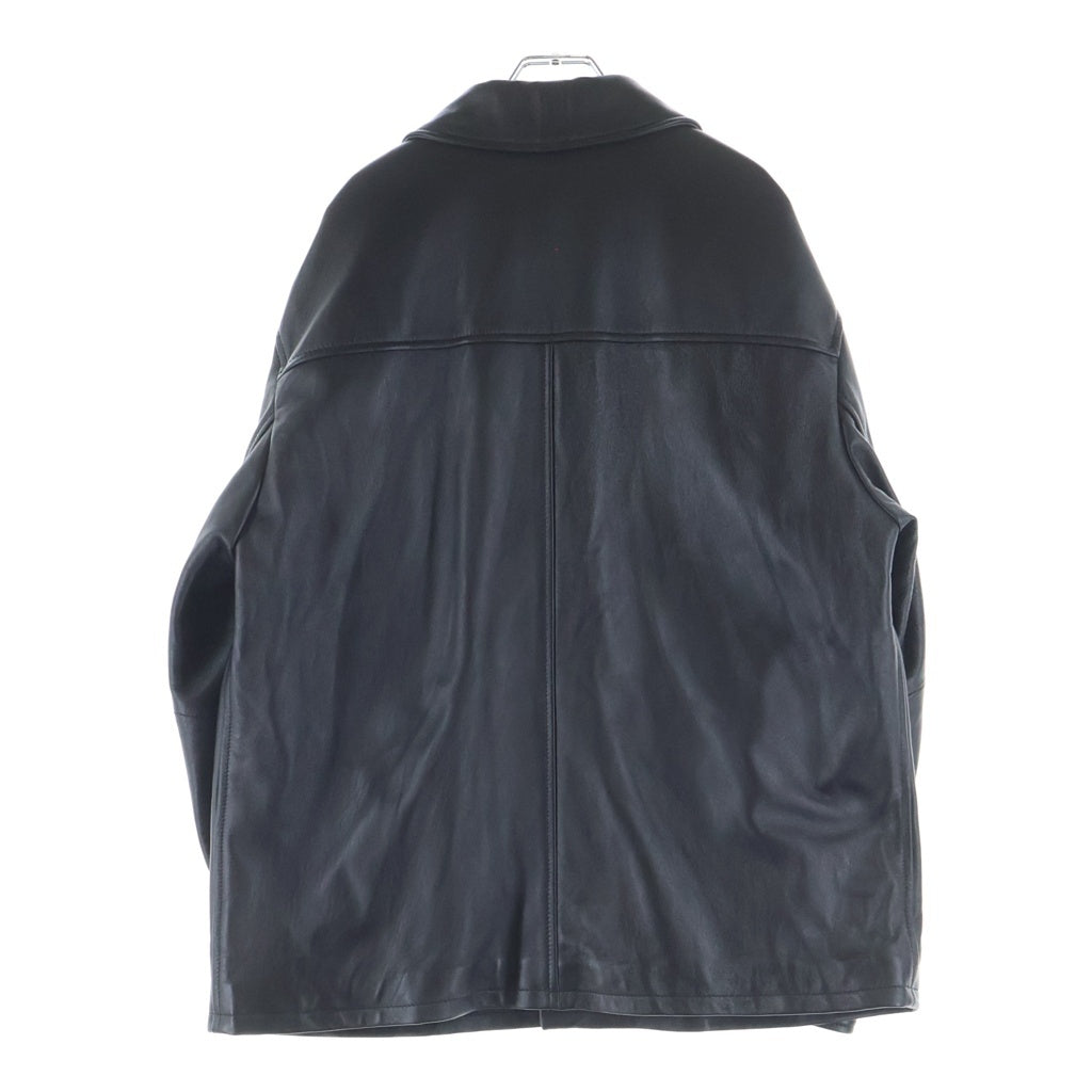 SUPREME(シュプリーム) 25SS ×schott Leather Car Coat ショット レオパード裏地カーコートレザージャケット ブラック