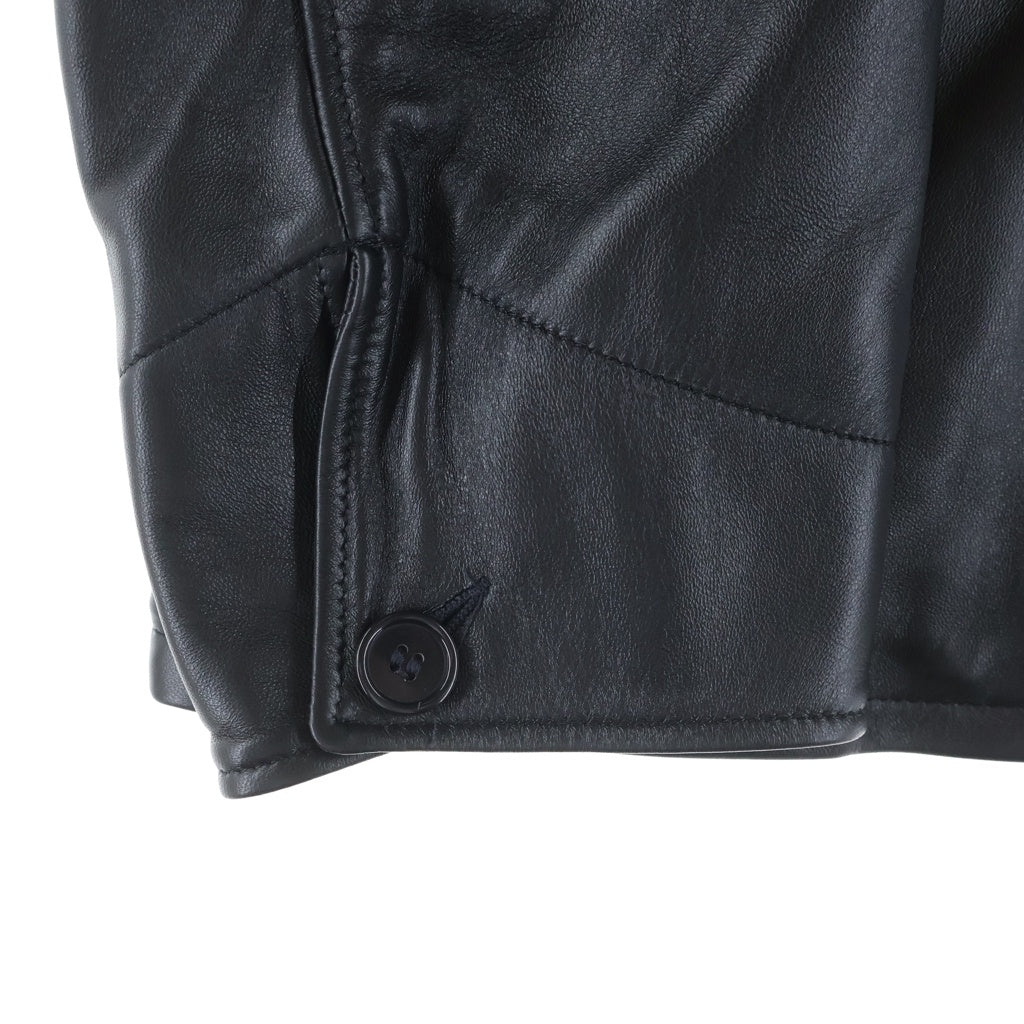 SUPREME(シュプリーム) 25SS ×schott Leather Car Coat ショット レオパード裏地カーコートレザージャケット ブラック