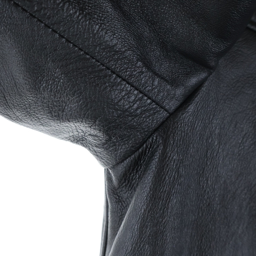 SUPREME(シュプリーム) 25SS ×schott Leather Car Coat ショット レオパード裏地カーコートレザージャケット ブラック