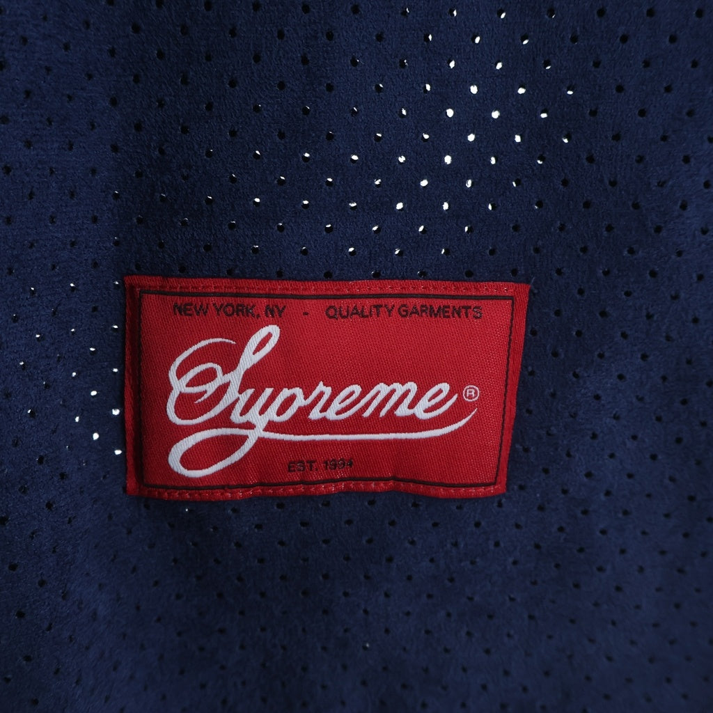 SUPREME(シュプリーム) 24SS Ultrasuede Mesh Baseball Jersey ウルトラスエードメッシュベースボールジャージ ネイビー