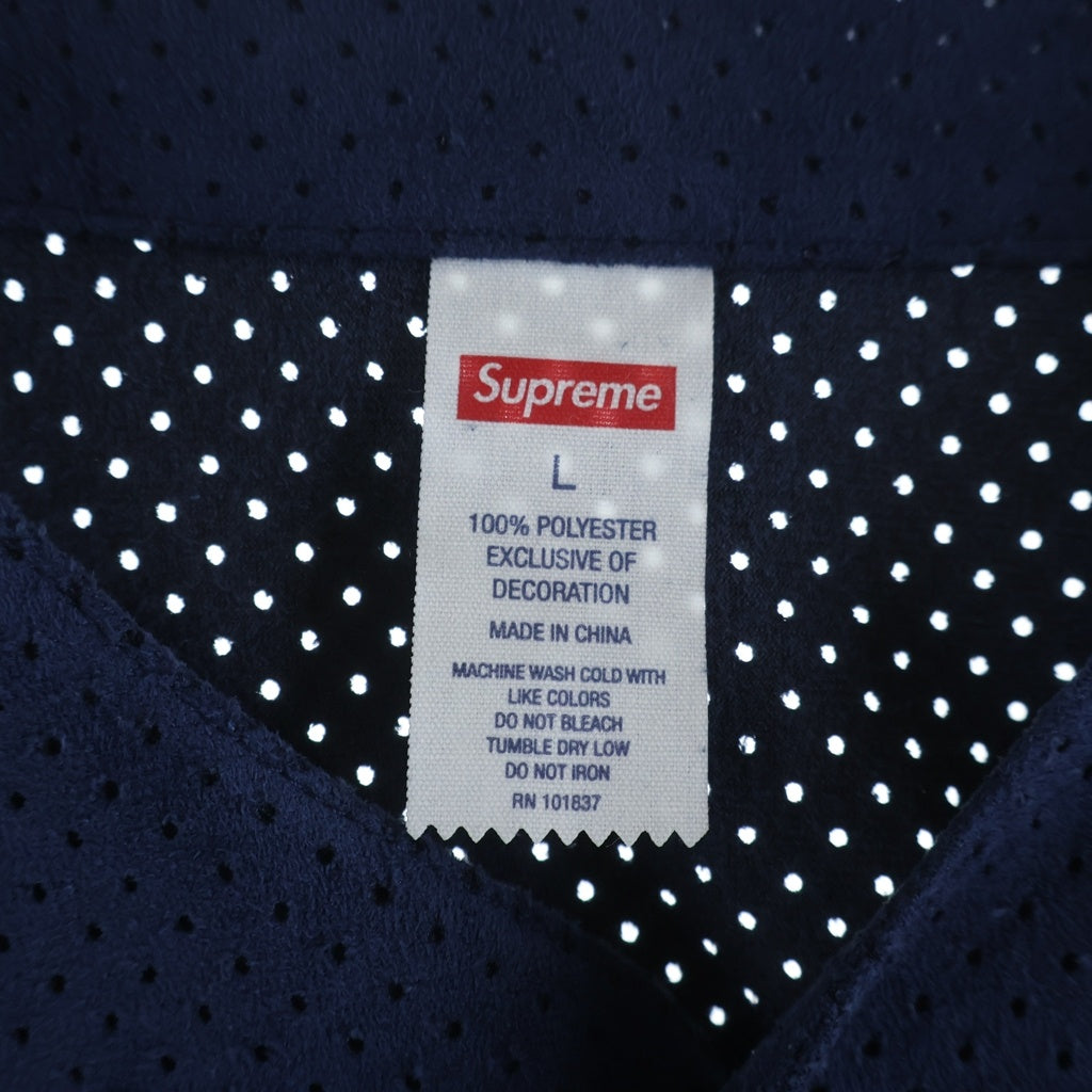 SUPREME(シュプリーム) 24SS Ultrasuede Mesh Baseball Jersey ウルトラスエードメッシュベースボールジャージ ネイビー