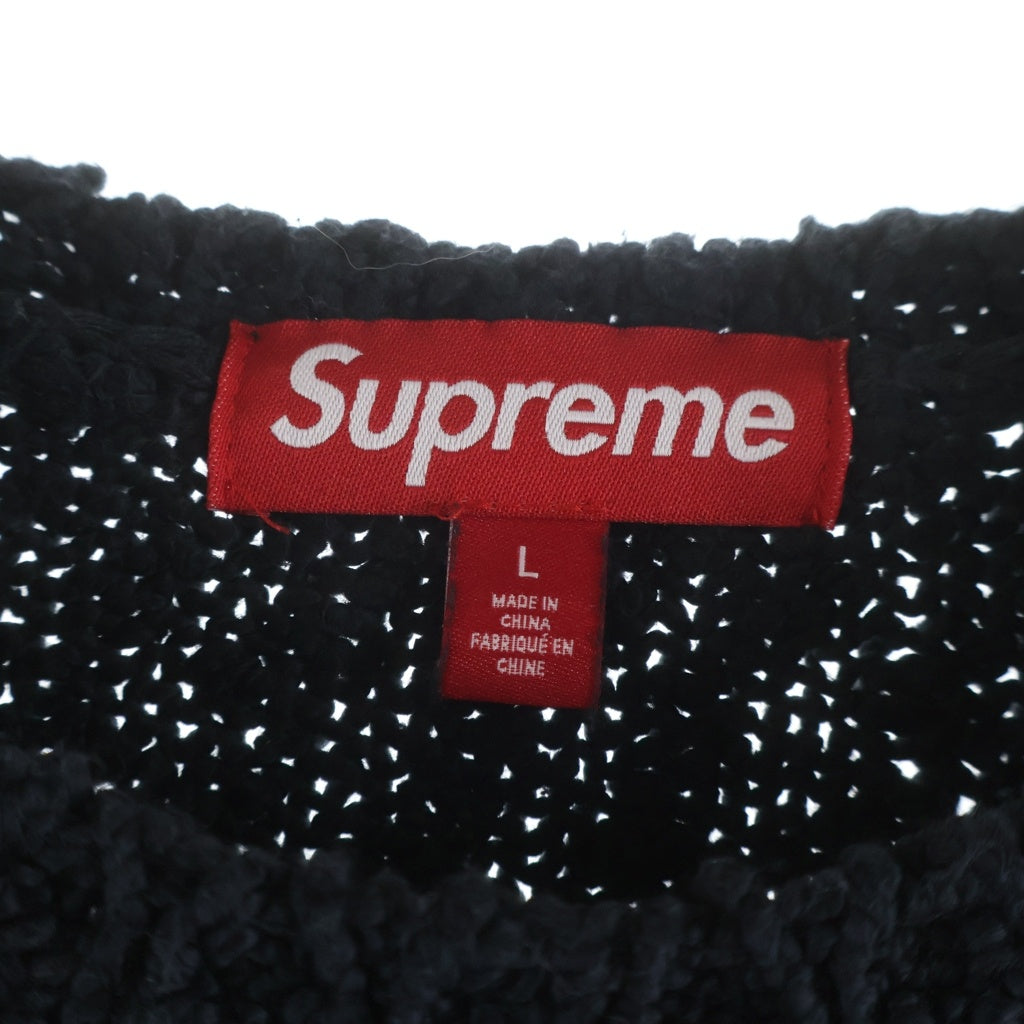 SUPREME(シュプリーム) 24SS Boucle Small Box Sweater ブークレ スモールボックスロゴ ニットセーター ブラック