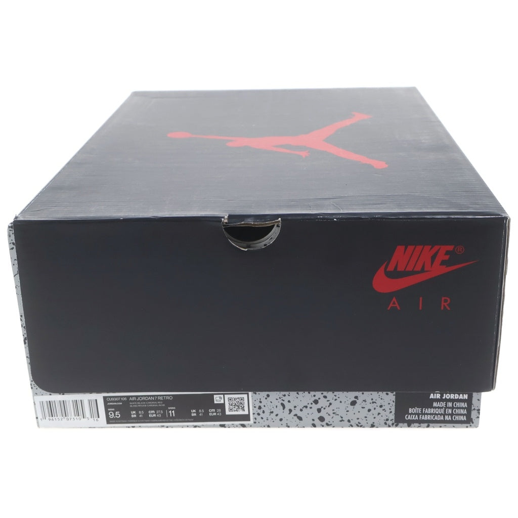 NIKE(ナイキ) AIR JORDAN 7 RETRO CARDINAL CU9307-106 エアジョーダン7 レトロ カーディナル ハイカットスニーカー ホワイト/レッド US9.5/27.5cm