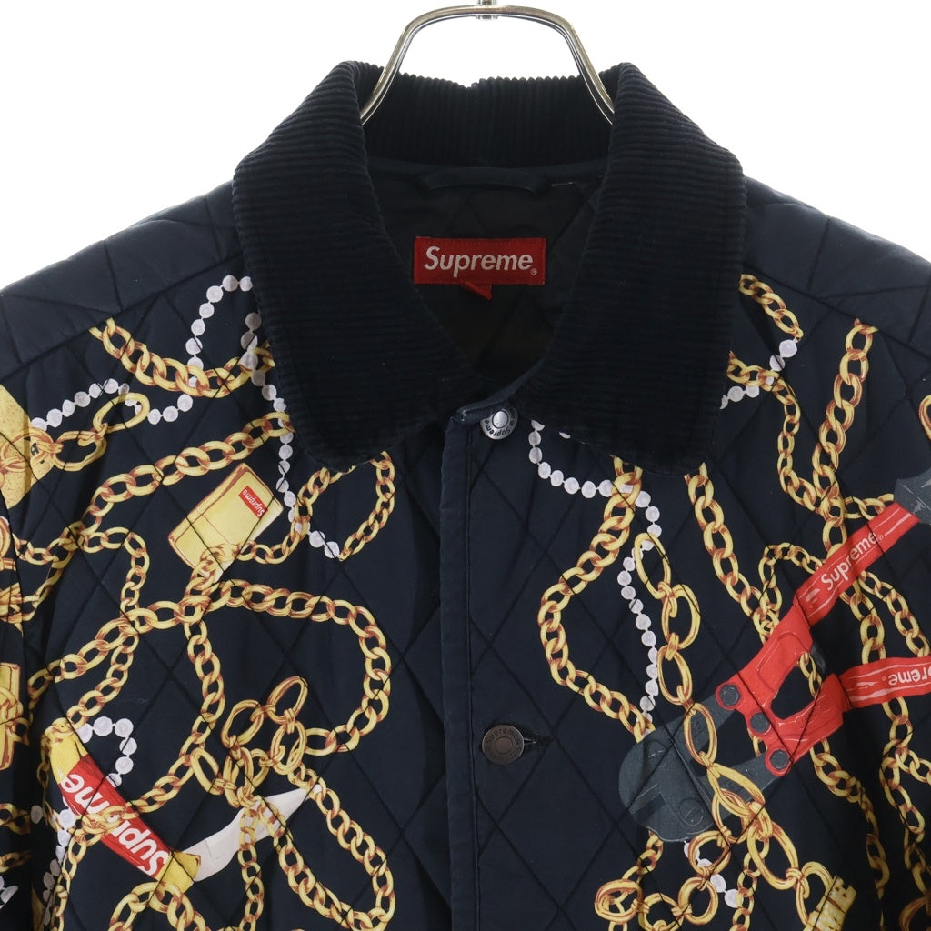 SUPREME(シュプリーム) 20AW Chains Quilted Jacket チェーンズ キルティング ジャケット ブラック