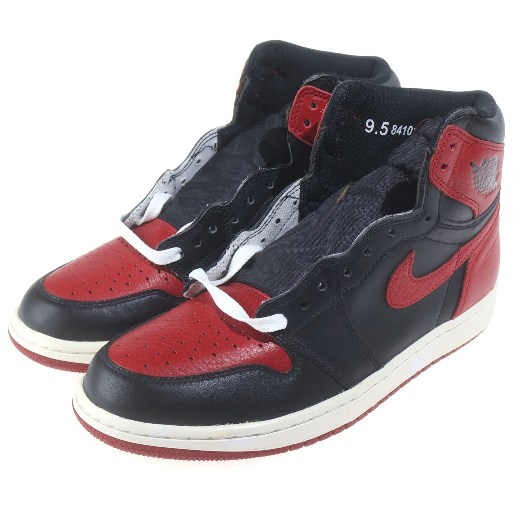 NIKE(ナイキ) 【観賞用 2016年製】 AIR JORDAN 1 RETRO HIGH OG BANNED BRED エアジョーダン1 バーンド ブレッド ハイカットスニーカー ブラック/レッド US9.5/27.5cm 555088-001