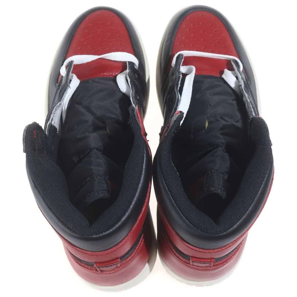 NIKE(ナイキ) 【観賞用 2016年製】 AIR JORDAN 1 RETRO HIGH OG BANNED BRED エアジョーダン1 バーンド ブレッド ハイカットスニーカー ブラック/レッド US9.5/27.5cm 555088-001