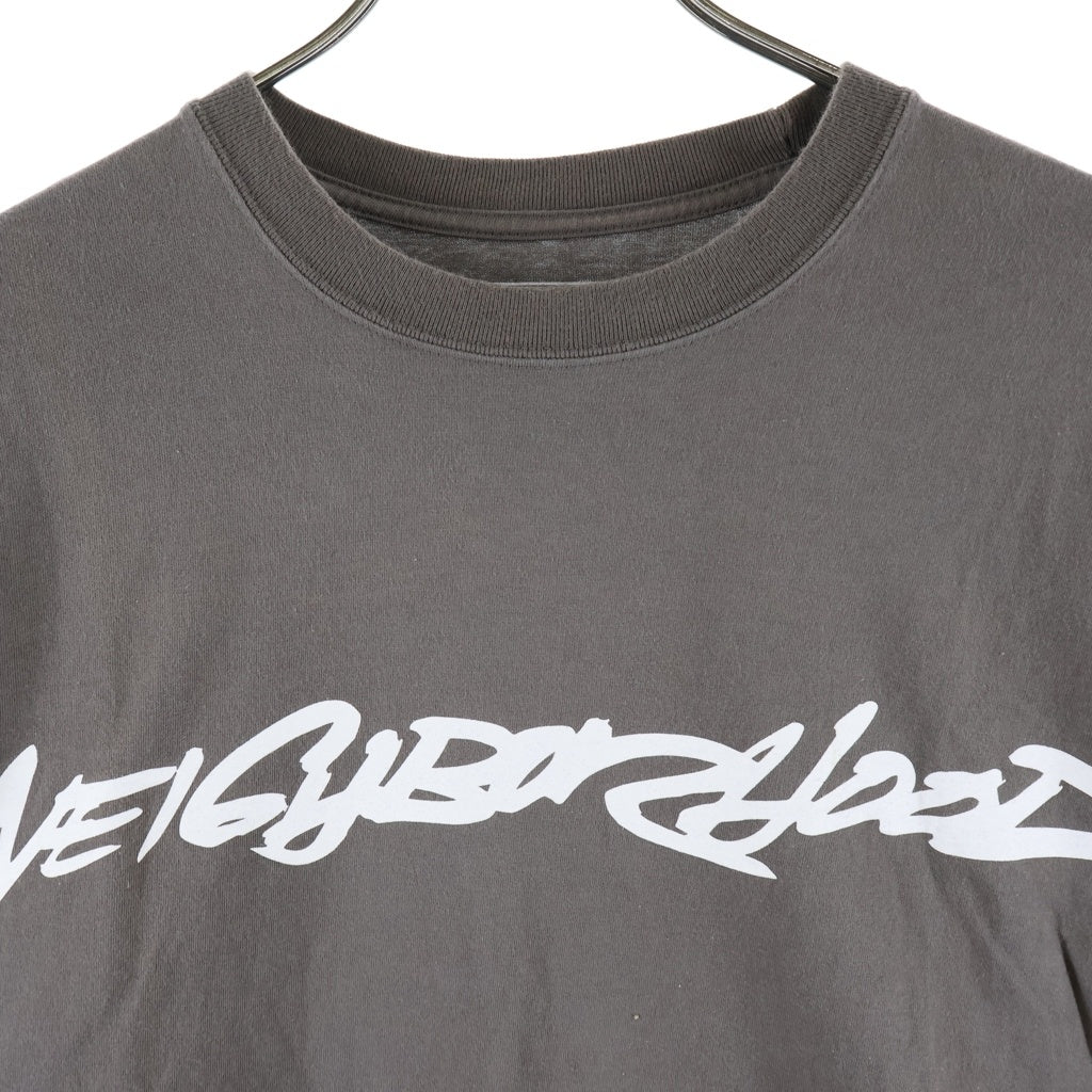 NEIGHBORHOOD(ネイバーフッド) 21AW ×FUTURA LABORATORIES フューチュララボラトリーズ クルーネック長袖Tシャツカットソー チャコールグレー