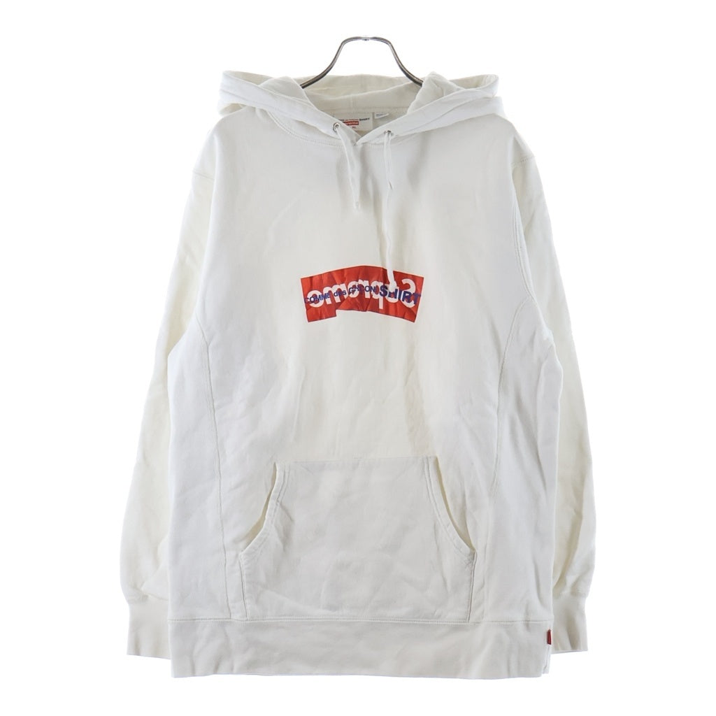 SUPREME(シュプリーム) 17SS ×コムデギャルソンシャツ ボックスロゴ スウェット プルオーバーパーカー ホワイト