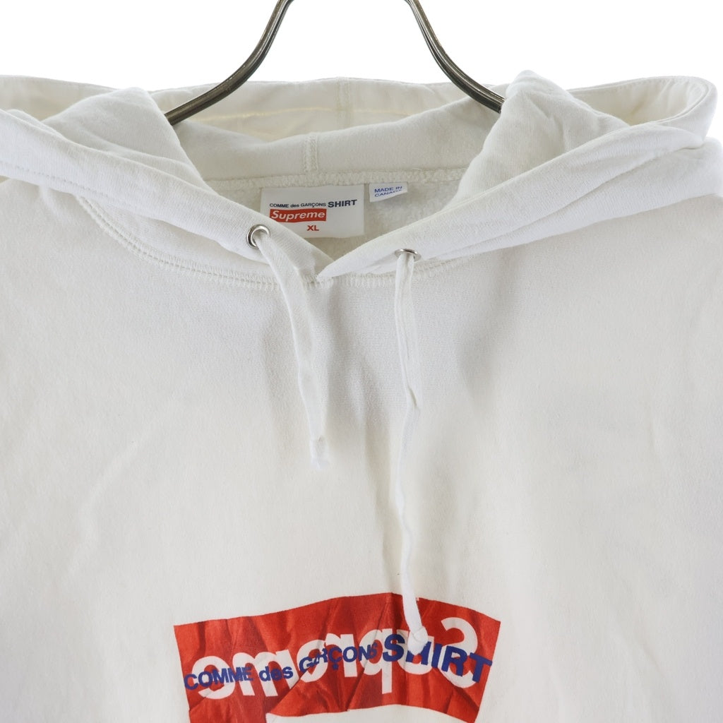 SUPREME(シュプリーム) 17SS ×コムデギャルソンシャツ ボックスロゴ スウェット プルオーバーパーカー ホワイト