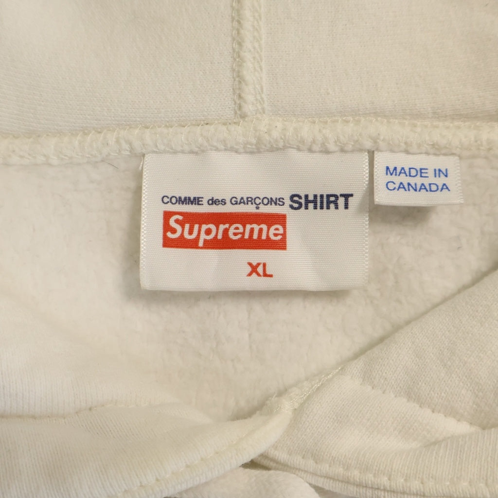 SUPREME(シュプリーム) 17SS ×コムデギャルソンシャツ ボックスロゴ スウェット プルオーバーパーカー ホワイト