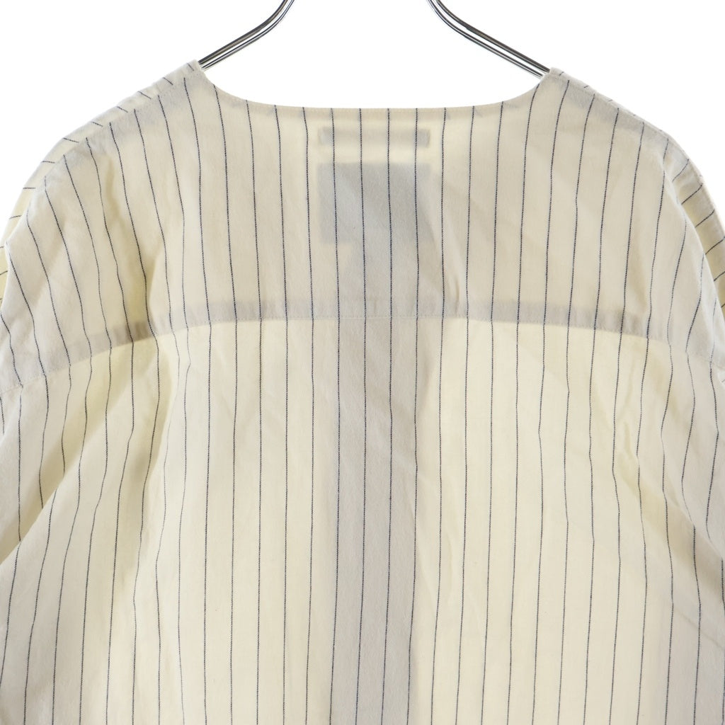 WTAPS(ダブルタップス) 22AW WT ストライプ ベースボール長袖シャツ ホワイト 222TQDT-SHM01