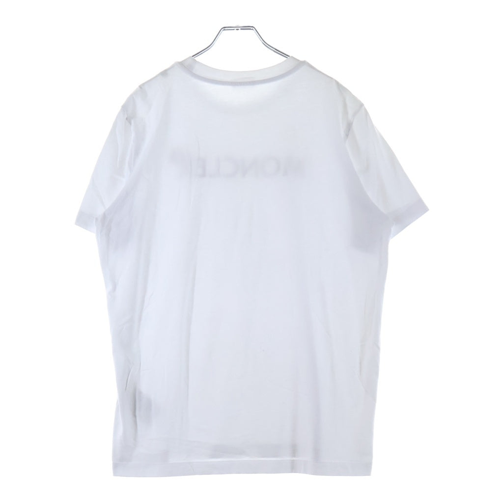 MONCLER(モンクレール) 23AW フロッキーロゴプリント クルーネック半袖Tシャツ カットソー ホワイト I20918C00047