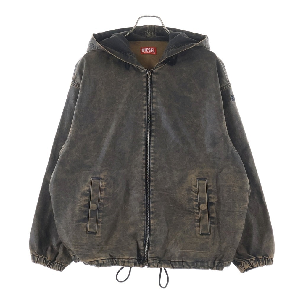 DIESEL(ディーゼル) 24AW D-WYNNY-S HOOD DENIM JACKET コーティングデニム ジップアップジャケット ブラウン A13025