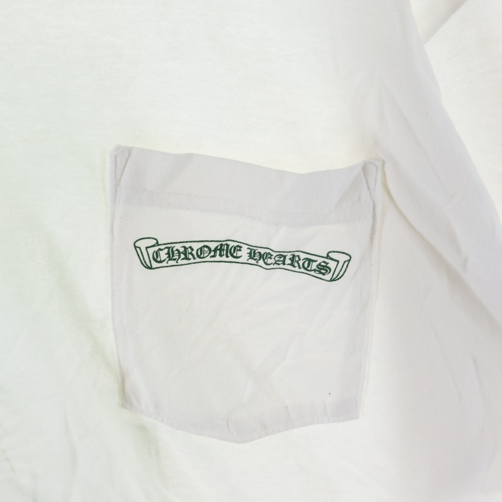CHROME HEARTS(クロムハーツ) Back Cemetery CH S/S バックセメタリークロス プリント クルーネック 半袖Tシャツ カットソー ホワイト/グリーン