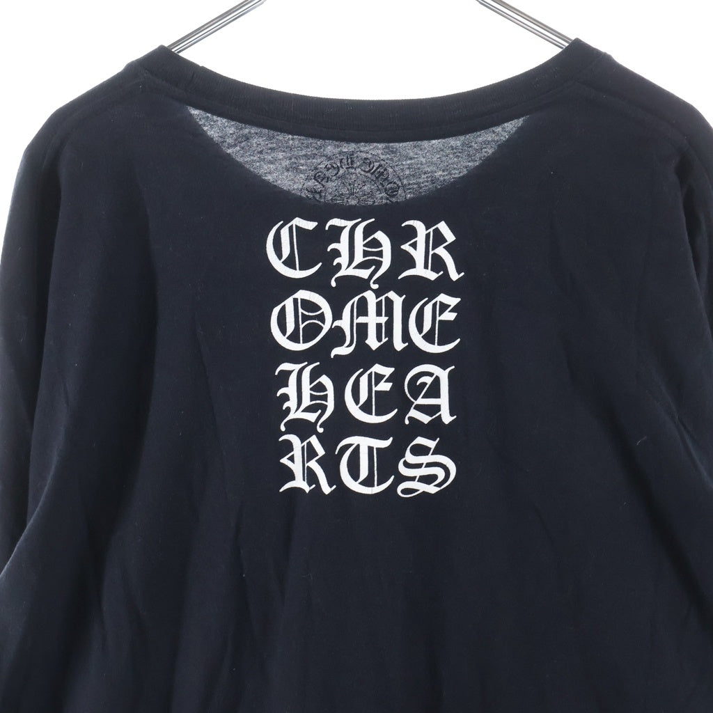 CHROME HEARTS(クロムハーツ) バーティカル プリント ポケット付き 長袖Tシャツ カットソー ブラック