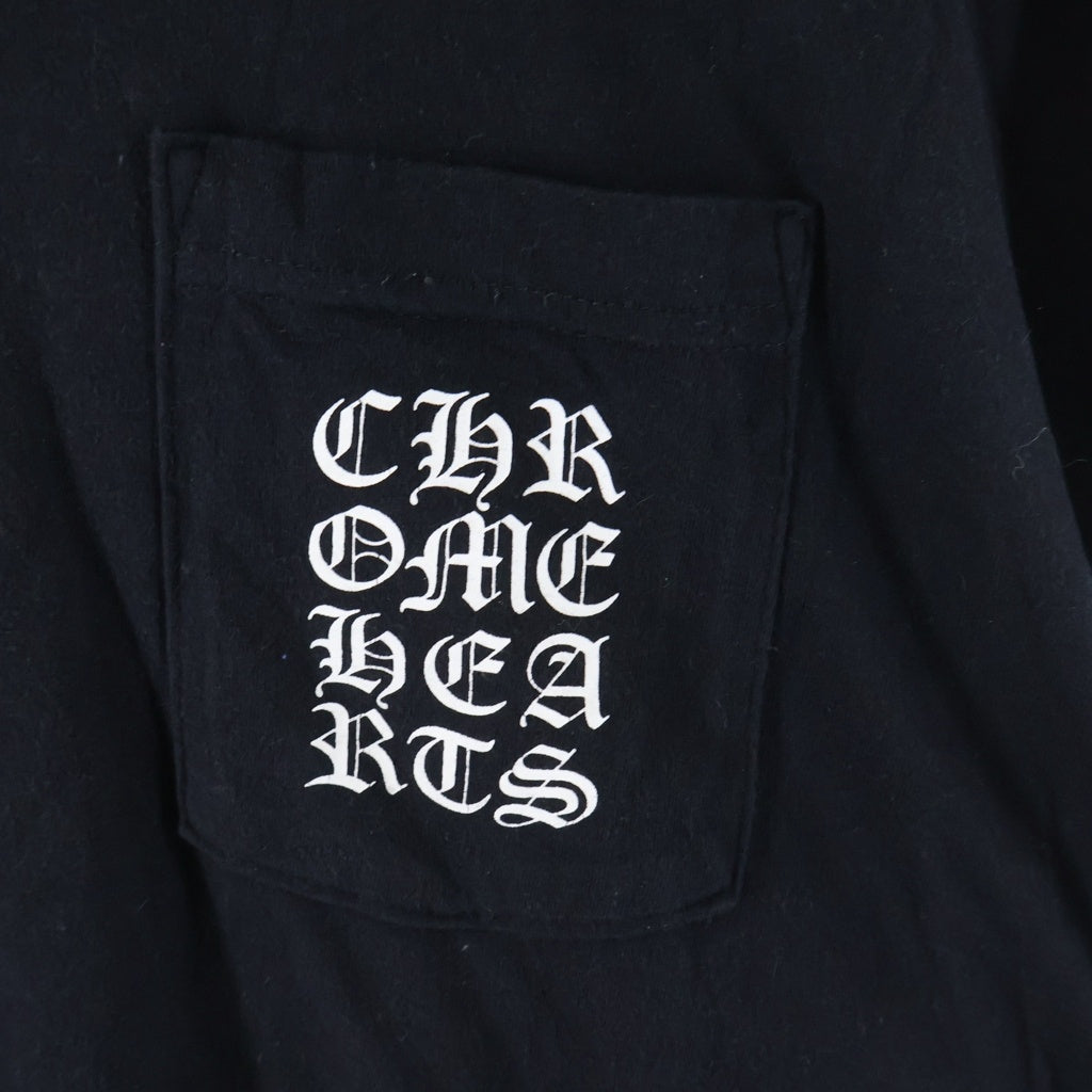 CHROME HEARTS(クロムハーツ) バーティカル プリント ポケット付き 長袖Tシャツ カットソー ブラック
