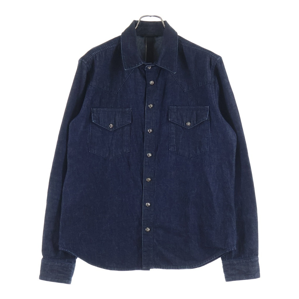 CHROME HEARTS(クロムハーツ) Y NOT DENIM WESTERN ワイノット デニムウエスタンシャツ クロスパッチ 長袖シャツ インディゴ JVP