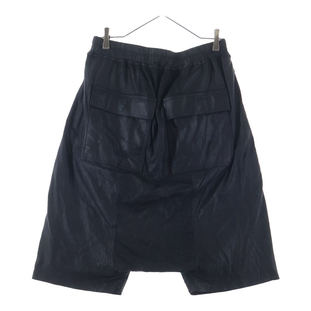 Rick Owens(リックオウエンス) RICK'S PODS SHORTS リックズ ポッズ レザー サルエル ショートパンツ ハーフパンツ ショーツ ブラック RU01E5384-LBA
