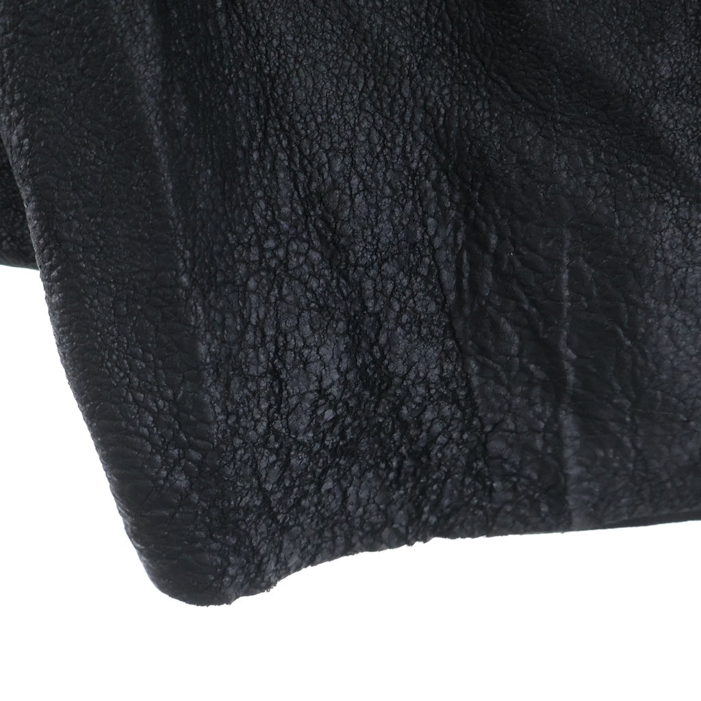 Rick Owens(リックオウエンス) RICK'S PODS SHORTS リックズ ポッズ レザー サルエル ショートパンツ ハーフパンツ ショーツ ブラック RU01E5384-LBA