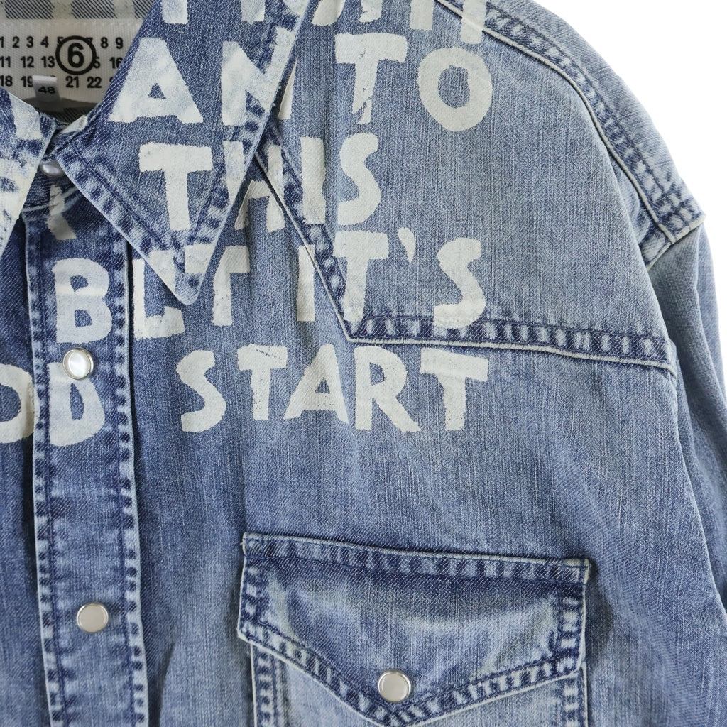 MM6 Maison Margiela(エムエムシックスメゾンマルジェラ) 25SS DENIM SIDA SHIRT ロングスリーブ HIV 長袖シャツ インディゴ SH2DT0018-M30029