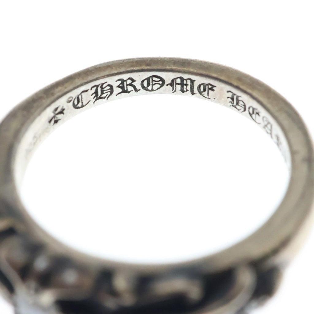 CHROME HEARTS(クロムハーツ) BABY CLSC P D ベイビークラシックフローラルクロス PAVEダイヤ シルバーリング レディース