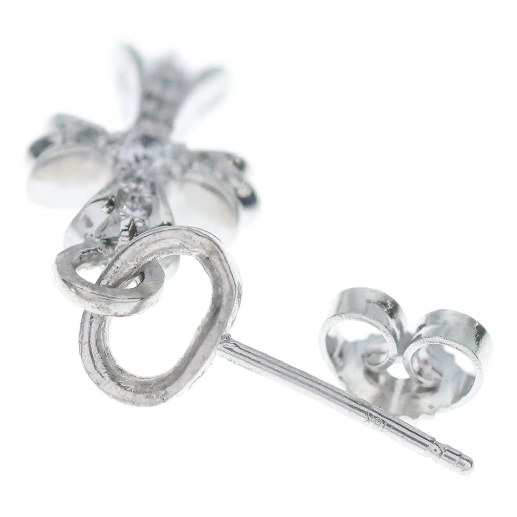 CHROME HEARTS(クロムハーツ) 18KWG BBY F PPRCHN P/DIA ベイビーファットクロス ドロップピアス PAVEダイヤ ホワイトゴールド