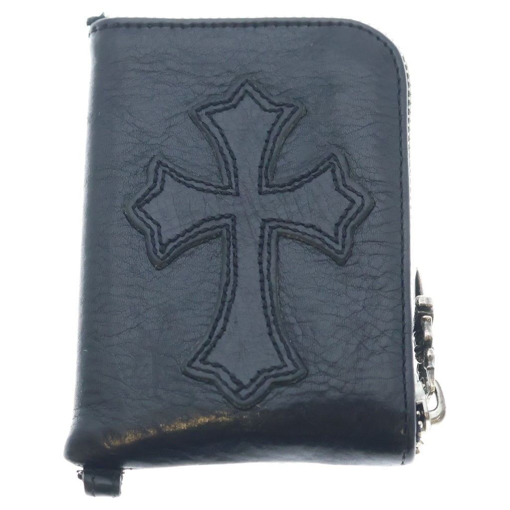 CHROME HEARTS(クロムハーツ) TINY ZIP タイニージップ クロスパッチ ダガージップ レザー コインケース コンパクトウォレット 財布 ブラック