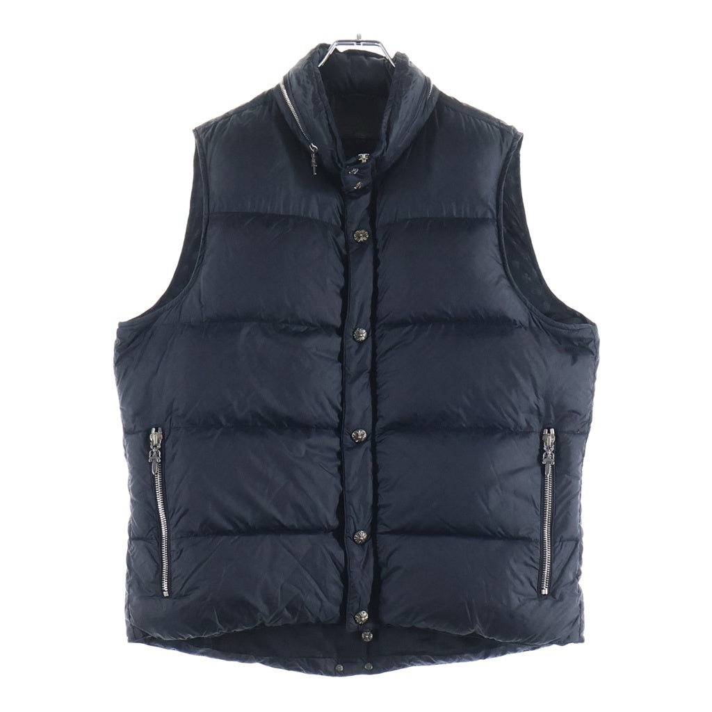 CHROME HEARTS(クロムハーツ) STIFF VEST スティフ ナイロン ダガージップ クロスボールボタン ダウンベスト ブラック